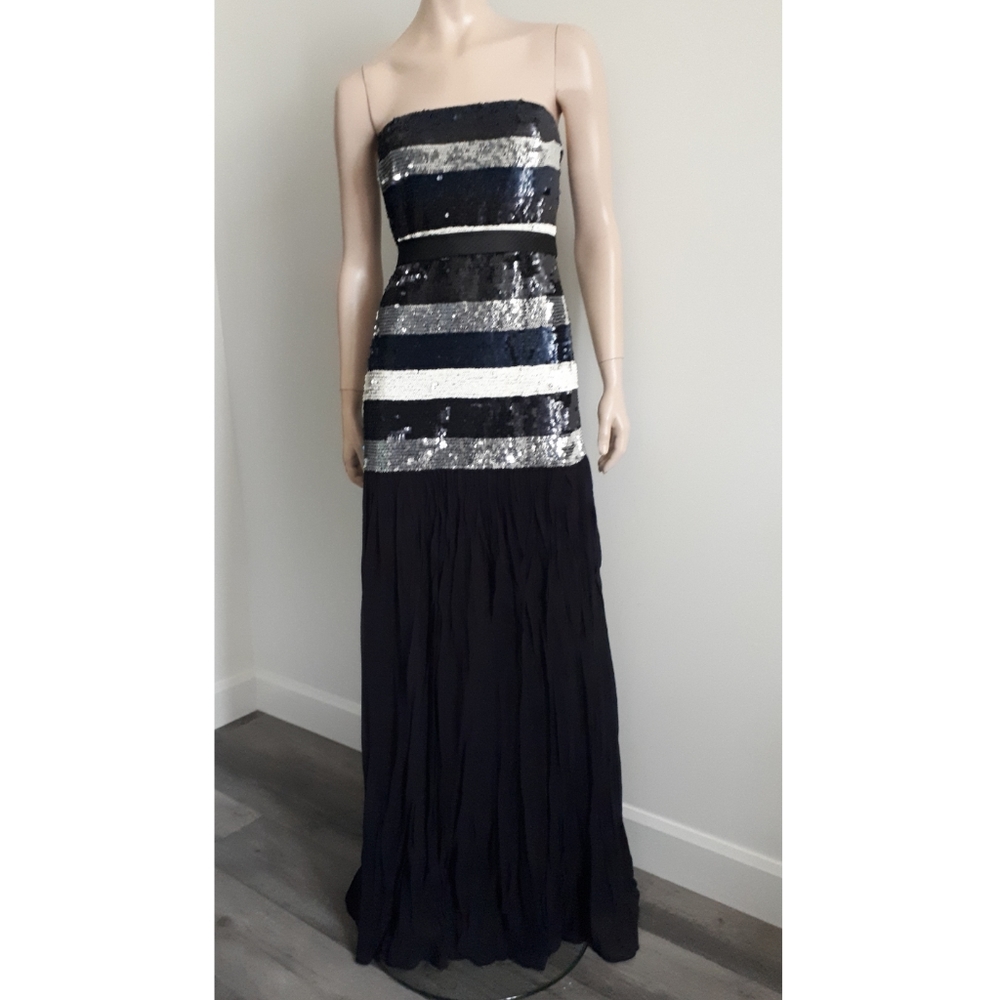 Mango | Striped Sequin Gown